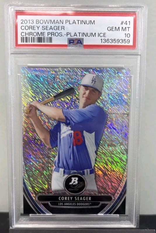2013 Bowman Platinum Prospects Corey Seager Platinum Ice Rookie /10 PSA 10 POP1! view 2