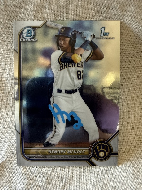 2022 Bowman Chrome Prospects - Hendry Mendez #BCP-88 Auto Autograph MIL PHI 1st