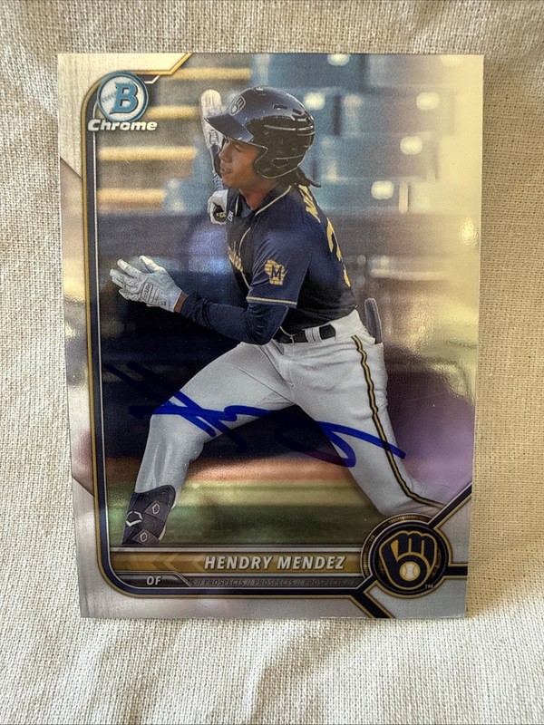 2022 Bowman Chrome Prospects - #BCP-230 Hendry Mendez Auto Autograph MIL PHI