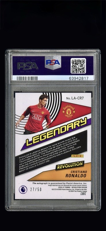 #/50 - 2020 Panini Revolution Christiano Ronaldo Autograph Cubic /50 - Low Pop view 2