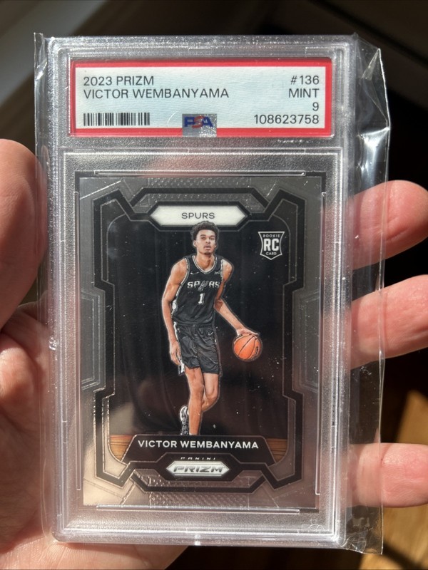 2023-24 Panini Prizm Victor Wembanyama Base Rookie Card RC #136 Spurs PSA 9