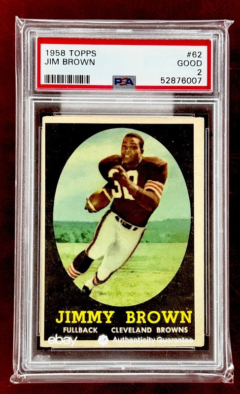 1958 TOPPS #62 JIM BROWN ROOKIE RC PSA 2
