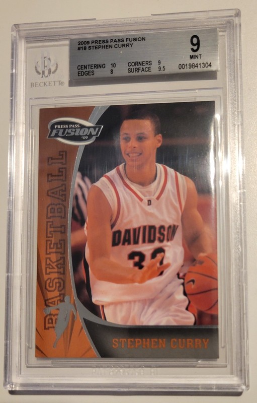 Beckett 2009 PRESS PASS FUSION #18 STEPHEN CURRY GRADE 9 MINT