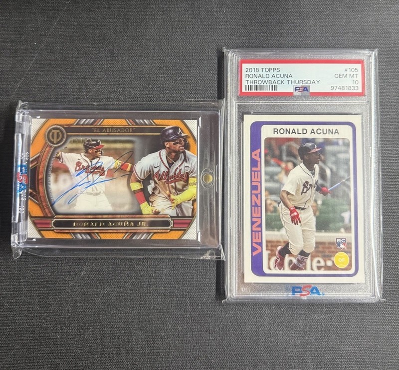 2018 Topps Ronald Acuna JR. Throwback Rookie RC PSA 10 + El Abusador Auto /25!
