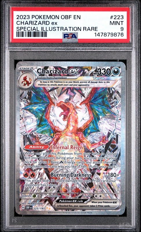 PSA 9 Charizard ex 223/197 Obsidian Flames SIR Ultra Rare Pokémon TCG MINT