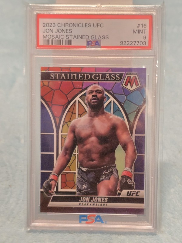 2023 Chronicles UFC Jon Jones Mosaic Stained Glass PSA Rated 9 Collectible Card