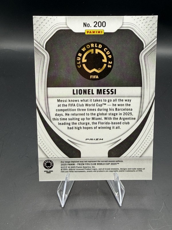 LIONEL MESSI 2025 PANINI PRIZM FIFA CLUB WORLD CUP #200 HYPER PRIZM view 2