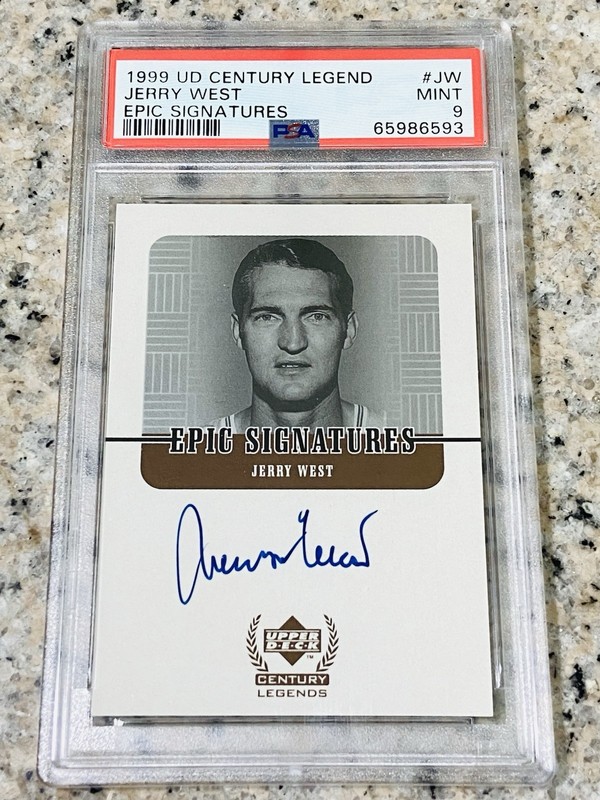 1999 UD CENTURY LEGEND JERRY WEST AUTO EPIC SIGNATURES PSA 9 AUTOGRAPH LAKERS