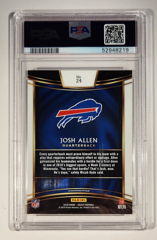 2018 Panini Select Josh Allen #24 (PSA 9) Rookie Card view 2