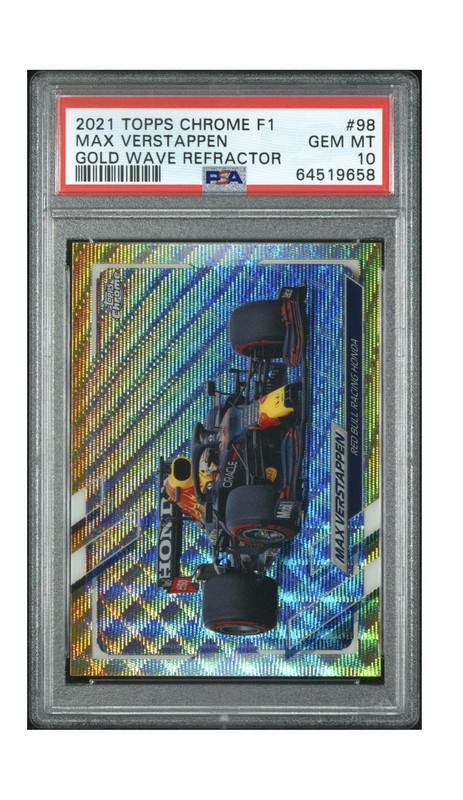 2021 Topps Chrome Formula 1 - F1 Cars Max Verstappen Gold Wave Refractor /50 RC