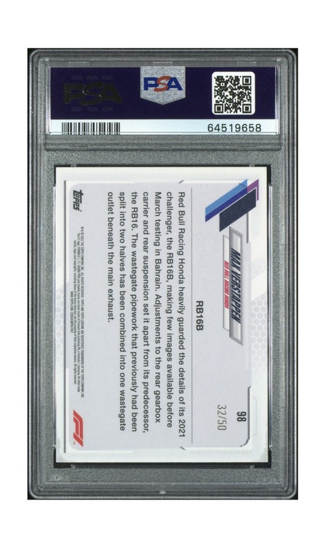 2021 Topps Chrome Formula 1 - F1 Cars Max Verstappen Gold Wave Refractor /50 RC view 2