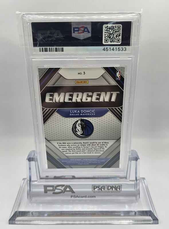 2018-19 Panini Prizm - Emergent Luka Doncic #3 ROOKIE PSA 10 GEM MINT 💎  view 2
