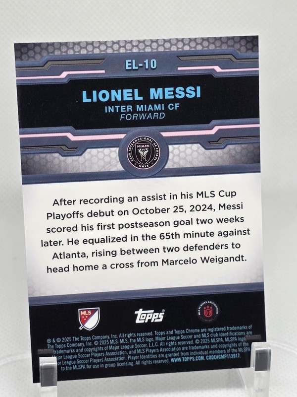 2025 Topps Chrome Lionel Messi Elimination Insert EL-10 Inter Miami CF MLS view 2