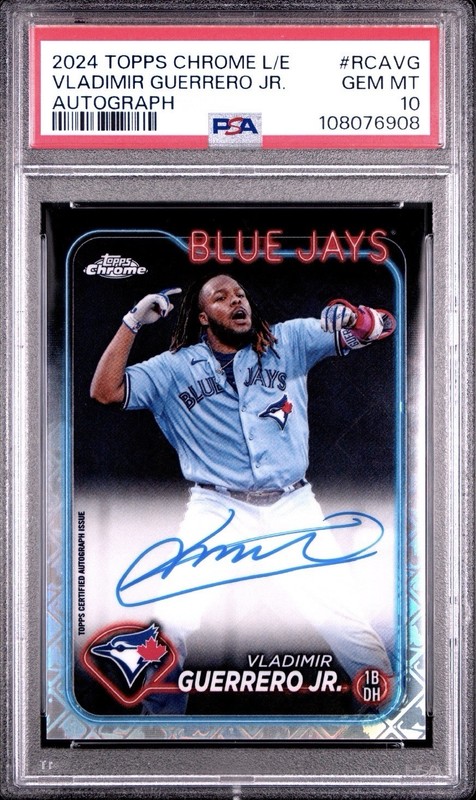 2024 Topps Chrome Logofractor  Vladimir Guerrero Jr Refractor Auto PSA 10 GEM MT