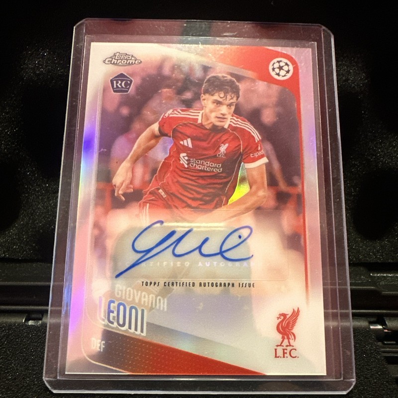 2025-26 Topps Chrome UCC - Giovanni Leoni Autograph #CA-GL Liverpool RC Auto