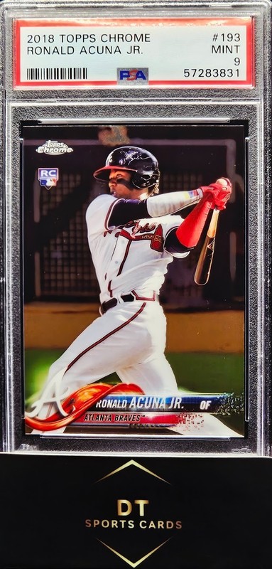 2018 TOPPS CHROME- RONALD ACUNA JR. #193 (RC) PSA 9
