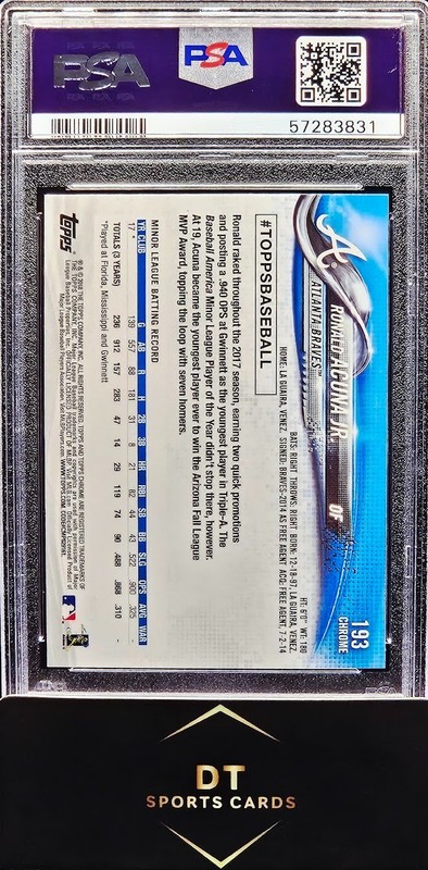 2018 TOPPS CHROME- RONALD ACUNA JR. #193 (RC) PSA 9 view 2