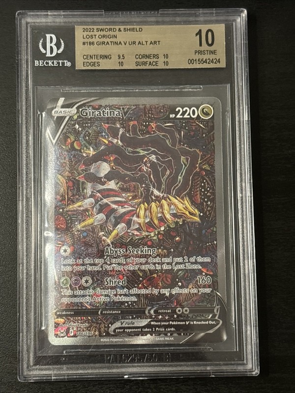 Pokemon Lost Origin #186 Giratina V UR Alt Art English BGS PRISTINE 10 Pop 93