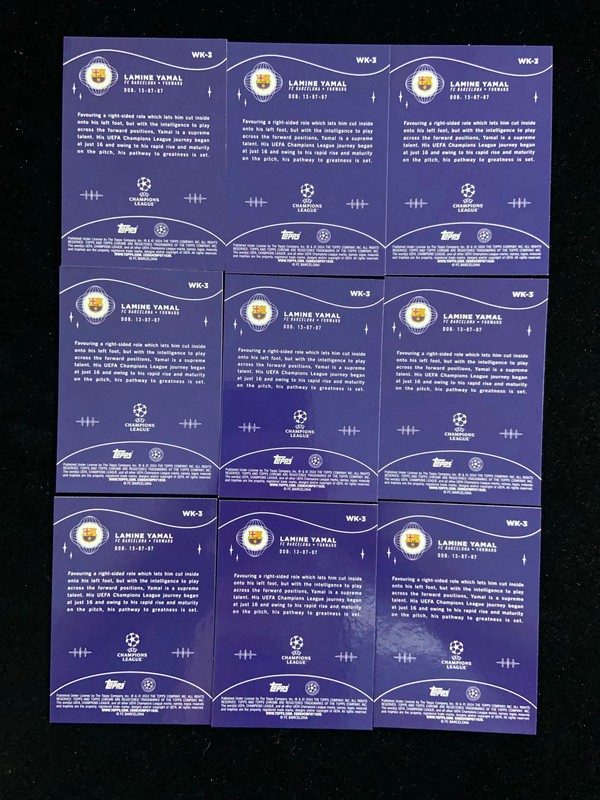 2023-24 Topps Chrome UEFA Sapphire Wonderkids Lamine Yamal RC Lot*9 xxs JW62 view 2
