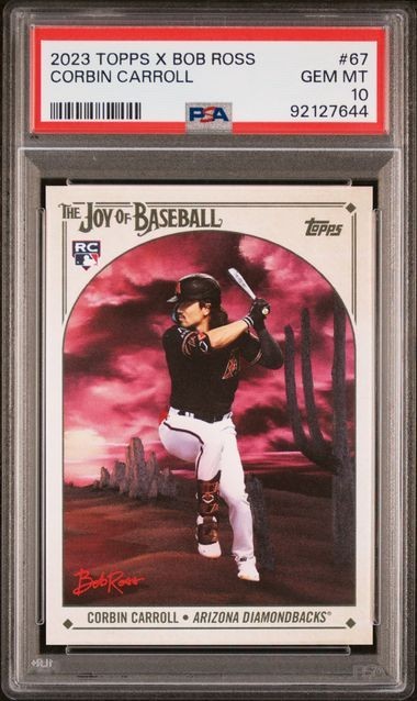 2023 TOPPS X BOB ROSS THE JOY OF BASEBALL #67 CORBIN CARROLL ROOKIE RC PSA 10