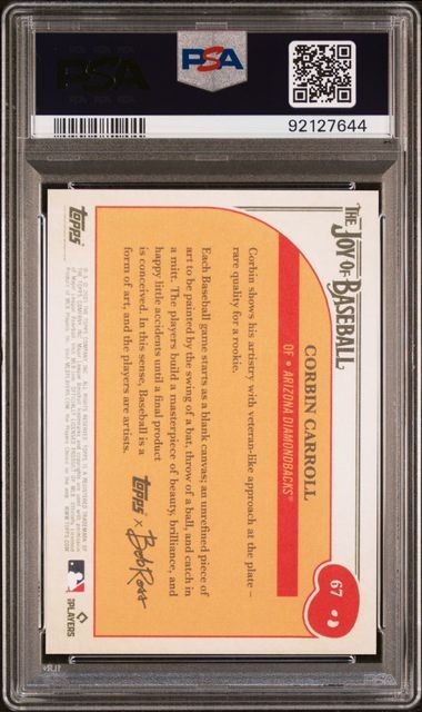 2023 TOPPS X BOB ROSS THE JOY OF BASEBALL #67 CORBIN CARROLL ROOKIE RC PSA 10 view 2