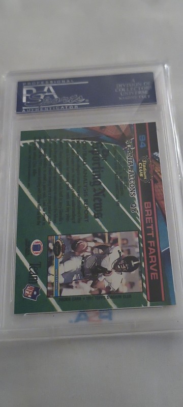 1991 Topps Stadium Club Brett Favre #94 (RC) PSA 10 view 2