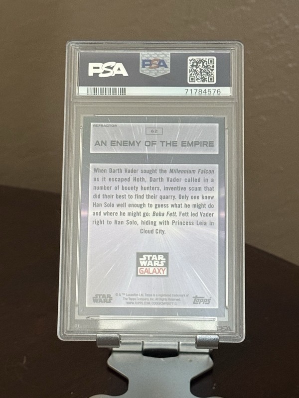 Topps 2022 Star Wars Galaxy #62 An Enemy of the Empire Refractor PSA 9 view 2