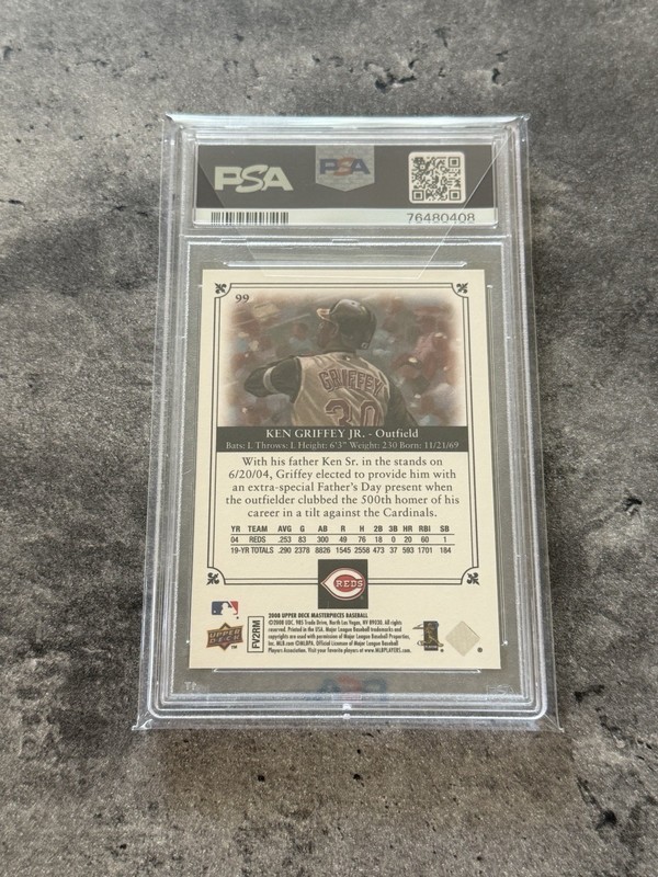 2008 Upper Deck Masterpieces Ken Griffey Jr #99 PSA 10 Low Pop HOF view 2