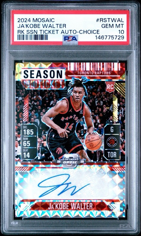 2024 Mosaic Rookie Season Ticket Jakobe Walter Auto PSA 10!!