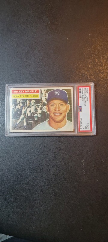 1956 Topps - Mickey Mantle #135 Gray Back. PSA 3. 💥💥Dead Centered💥💥 view 2
