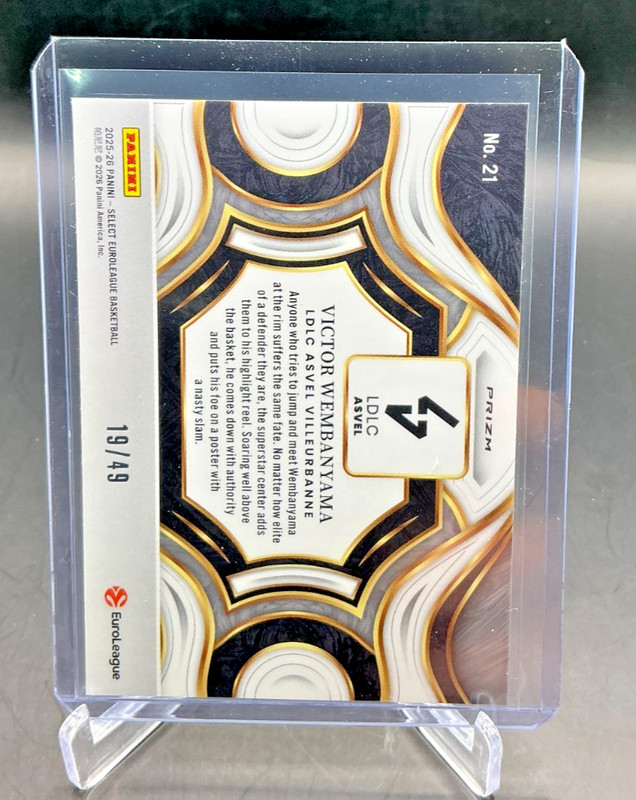 2025/26 Select Euroleague Snapshots VICTOR WEMBANYAMA Blue Prizm 19/49 #21 view 2
