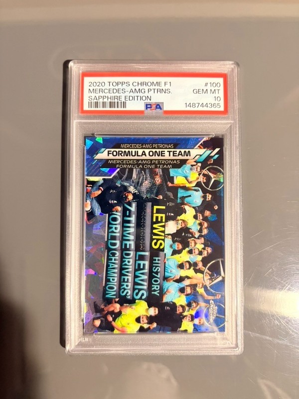 2020 TOPPS CHROME FORMULA 1 SAPPHIRE ED MERCEDES AMG PETRONAS F1 TEAM PSA 10