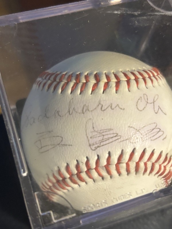 Sadaharu Oh Baseball Signed Autograph PSA/DNA English and Japanese HR King view 2