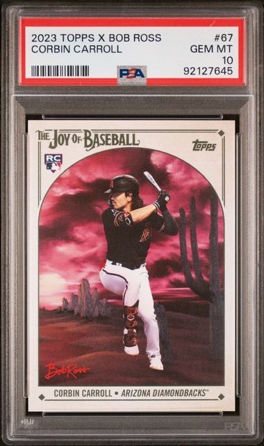 2023 TOPPS X BOB ROSS THE JOY OF BASEBALL #67 CORBIN CARROLL ROOKIE RC PSA 10