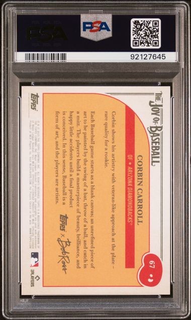 2023 TOPPS X BOB ROSS THE JOY OF BASEBALL #67 CORBIN CARROLL ROOKIE RC PSA 10 view 2