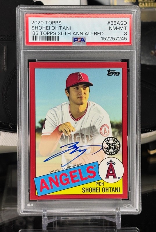 2020 Topps Shohei Ohtani Auto 85 Topps 35th Anniversary /25 Color Match Red view 1