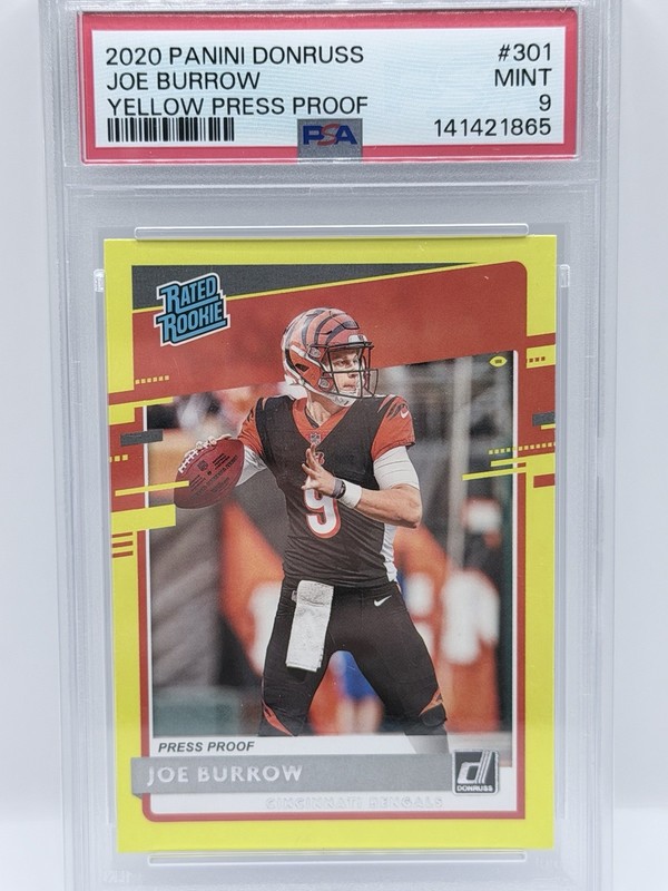 2020 Panini Donruss - Joe Burrow Rookie #301 Press Proof Yellow PSA 9