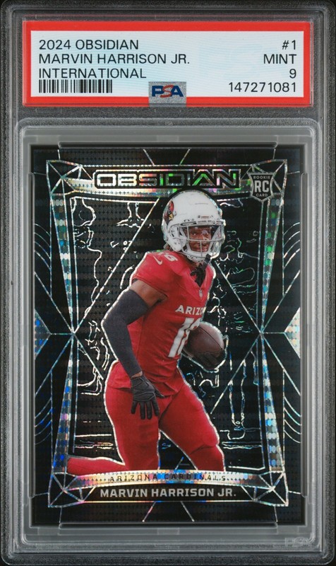 2024 Panini Obsidian #1 Marvin Harrison Jr. International PSA 9 view 1