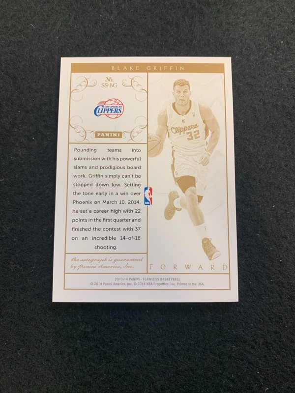 2013-14 Flawless Blake Griffin Auto /5 #SS-BG view 2