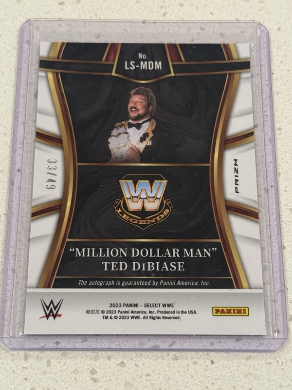 "MILLION DOLLAR MAN" TED DIBIASE 2023 SELECT WWE LEGENDARY BLUE AUTO /49 view 2
