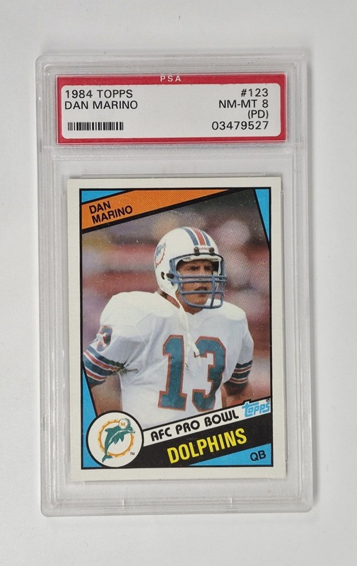 PSA GRADED 8 NMT - MINT ROOKIE 1984 Topps #123 Dan Marino Dolphins RC FOOTBALL 