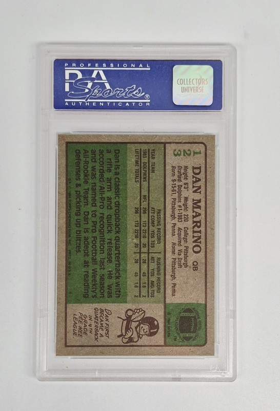 PSA GRADED 8 NMT - MINT ROOKIE 1984 Topps #123 Dan Marino Dolphins RC FOOTBALL  view 2