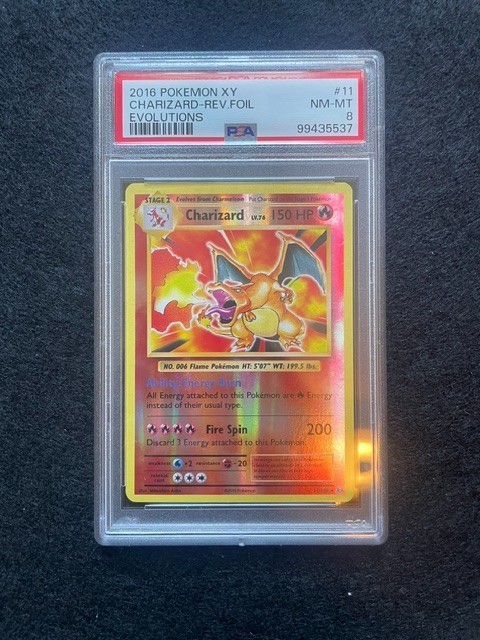 2016 Pokemon TCG XY Evolutions #11 Charizard Reverse Foil Graded PSA 8 Near Mint
