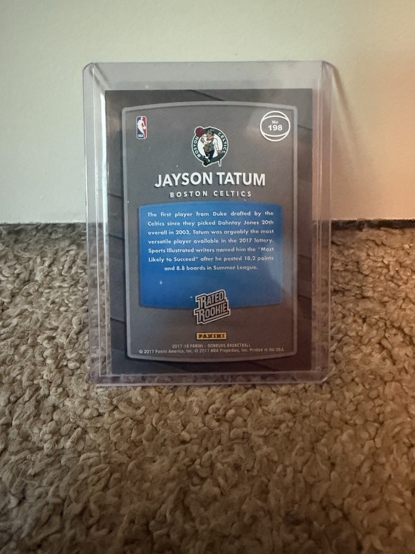 2017-18 Panini Donruss  Rated Rookie- Jayson Tatum /199!!!! view 2