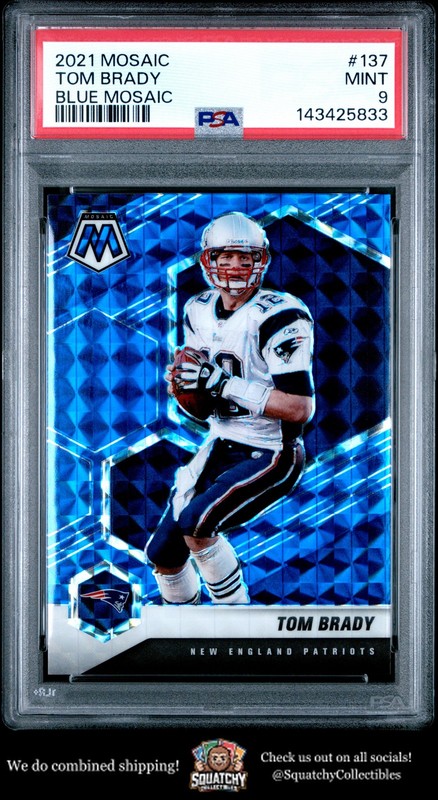 2021 Panini Mosaic #137 Tom Brady Prizm Blue PSA 9 #/99