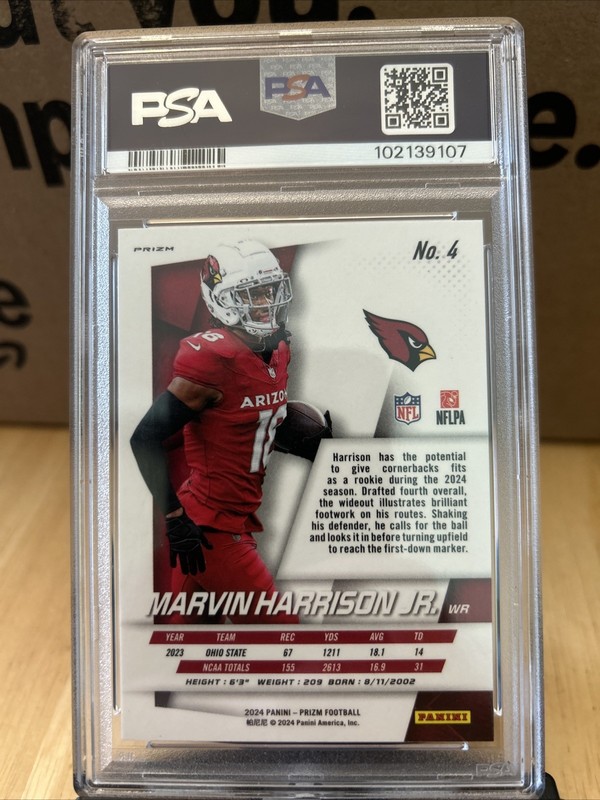 2024 Panini Prizm - Prizm Flashback Rookie Marvin Harrison Jr. #4 Silver Prizm view 2