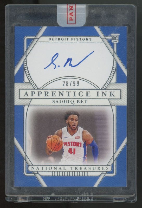 2020-21 National Treasures Saddiq Bey RC Apprentice Ink Auto /99 #API-SBY