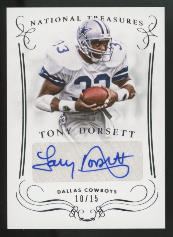 2014 National Treasures Tony Dorsett Silver Auto /15 #S-TO