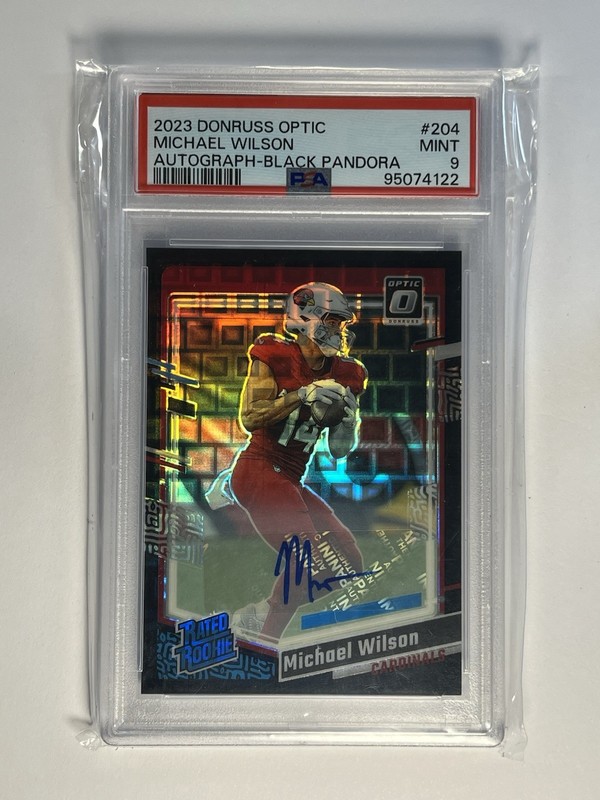 2023 Panini Donruss Optic Michael Wilson Black Pandora /25 Rookie RC Auto PSA 9