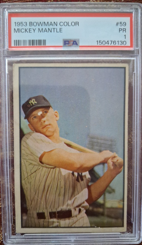 1953 BOWMAN COLOR MICKEY MANTLE #59 PSA 1 YANKEES item B
